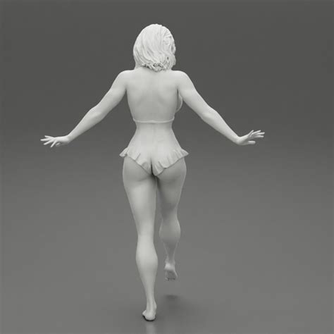 3D Printable Pretty Bikini Model Standing On One By 3DGeschaft Miniatures Figures