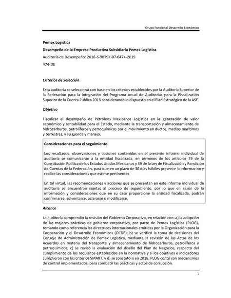 Pdf Pemex Log Stica Desempe O De La Empresa Productiva