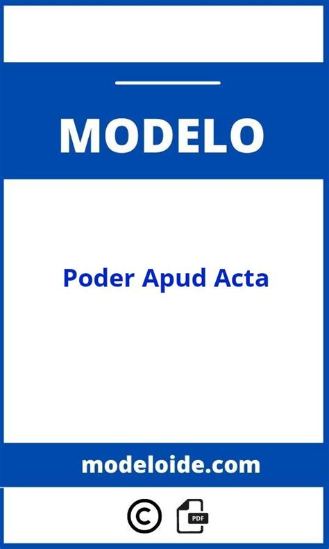 Modelo De Poder Apud Acta Word Formato Pdf