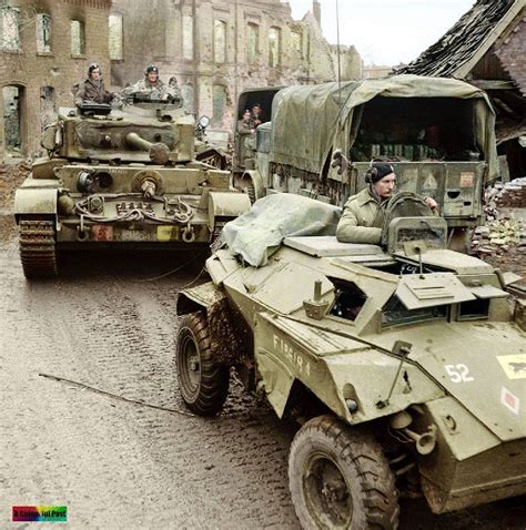 British reconnaissance armored car Humber & and cruiser tank Comet. 3rd ...