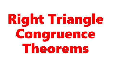 SOLUTION: Right triangle congruence theorems - Studypool