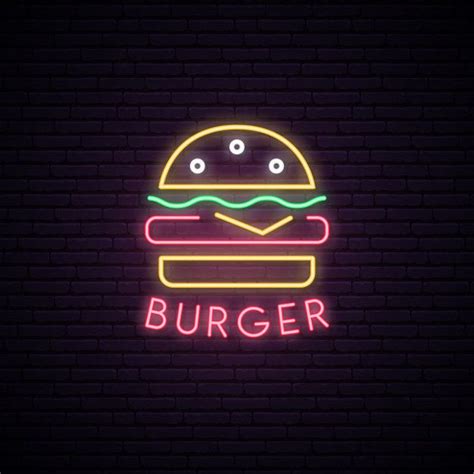 Sinal De N On De Hamb Rguer Vetor Premium Neon Signs Burger