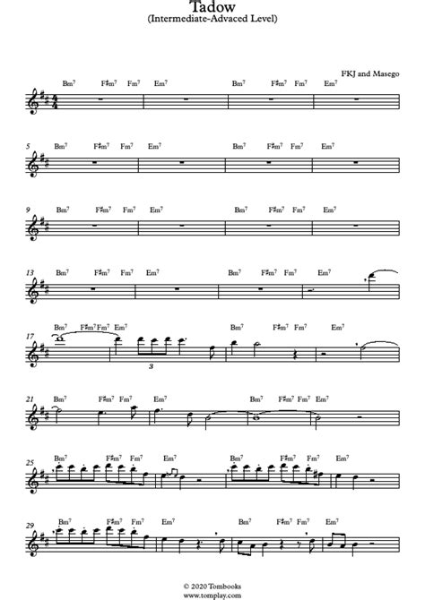 Tadow Intermediate Advanced Level Fkj And 마세고 클라리넷 악보