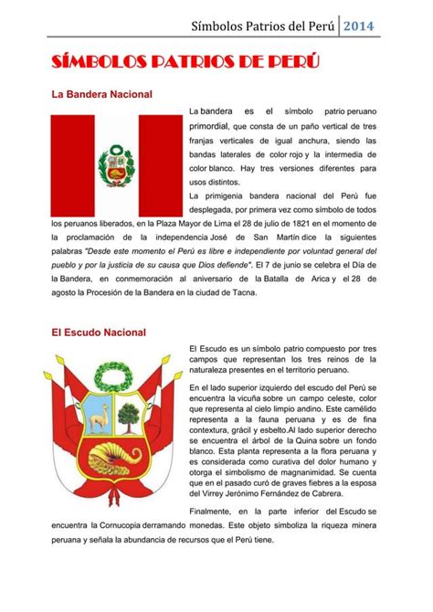 Símbolos Patrios De Perú Pdf