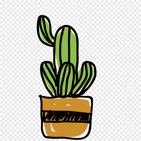 Cactaceae Euclidean Illustration Green Cute Cactus Food Hand Png