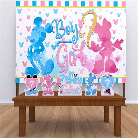 Kit Prata Painel Display Ch Revela O Mickey E Minnie Elo