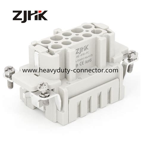 HE 10 Pin Crimp Terminal Heavy Duty Wire Connectors 500V Crimp Plug