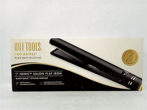 Hot Tools Pro Artist Black Gold Evolve Ionic Salon Hair Flat Iron