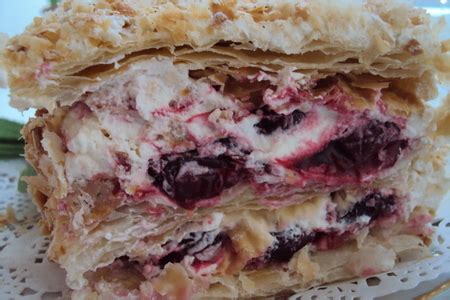 Вишнёвый мильфей со сливками - пошаговый рецепт с фото (35915 просмотров)