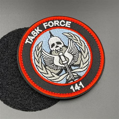 Task Force 141 Patch Black, Hook & Loop, 8cm – Task Outdoor