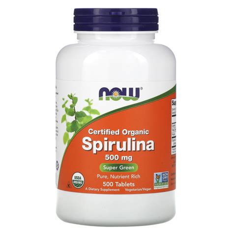 Now Foods Certified Organic Spirulina Mg Tablets Or Capsules