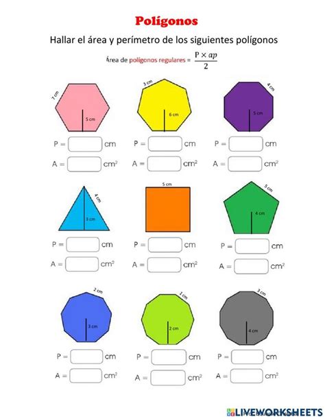 Ejercicios Para Calcular Area Y Perimetro De Poligonos Regulares 2024