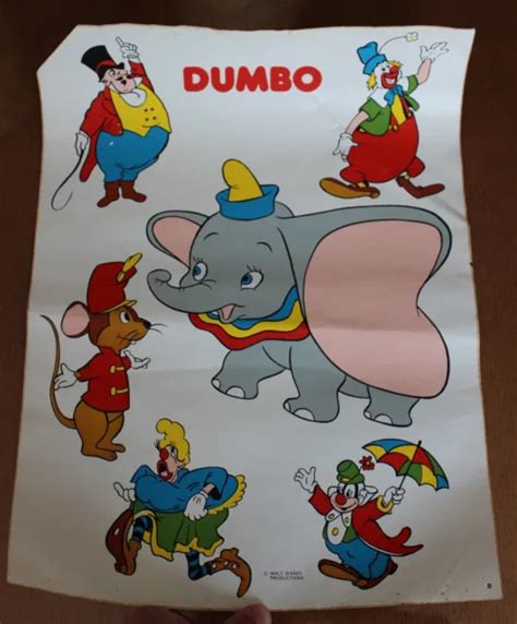 Ancien Sticker Autocollant Walt Disney Productions Dumbo Eur