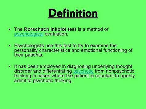 Rorshach Inkblot Test Definition The Rorschach Inkblot Test