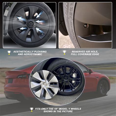 Snapklik Pcs Model Y Wheel Covers Inch Cyclone Style Matte