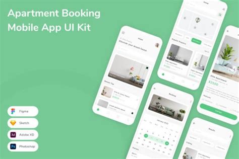 Apartment Booking Mobile App UI Kit Graphic By Betush Creative Fabrica