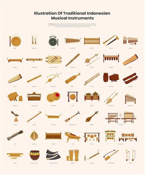 Traditional Indonesian Musical Instrument Set