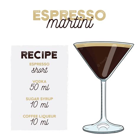 Premium Vector Espresso Martini Cocktail Drink Recipe