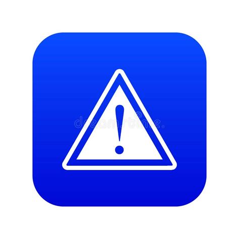 Warning Attention Sign With Exclamation Mark Icon Digital Blue Stock