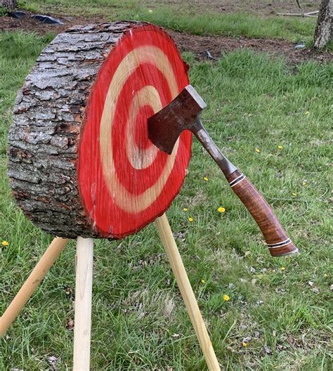 LJ’s Axe and Knife Throwing Log Target With Support Legs | LJ Log Targets