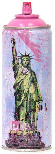 Liberty Pink Spray Paint Can Sculpture By Mr Brainwash Thierry Guetta