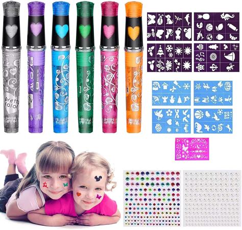 Pcs Stylos Tatouage Enfant Set Tatouage Paillette Tatouage Temporaire