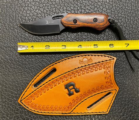 Custom Pancake Knife Sheath With Wood Knife Crossdraw Etsy