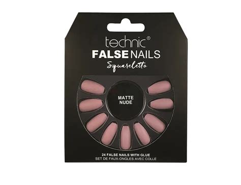 Technic Squareletto 24 False Nails With Glue Matte Nude Arogga Beauty Store