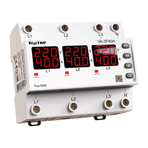 Реле напряжения и тока модульное VA-3F 63A M6R DigiTOP (ID#2334483576 ...