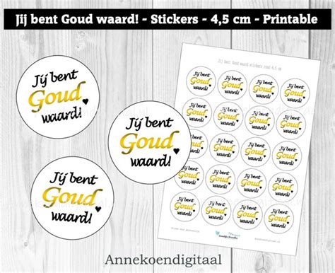 Jij Bent Goud Waard Traktatie Stickers Rond Juf Of Meester