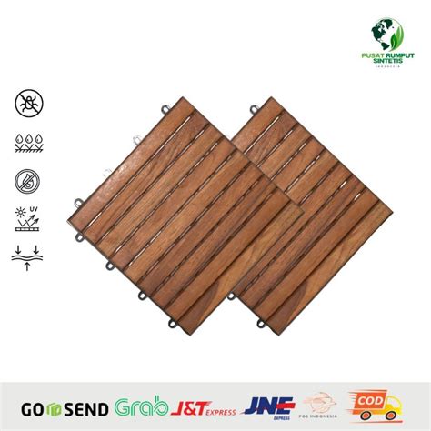 Jual Lantai Kayu Jati Bongkar Pasang Decking Tile Kayu Jati Asli