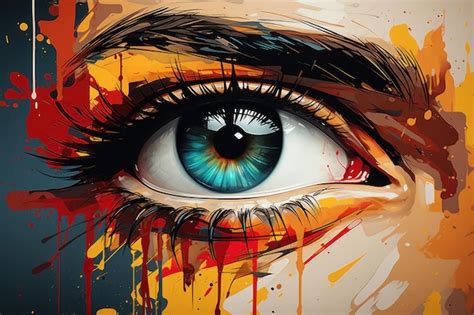 Premium AI Image | Abstract modern colorful digital art of human eye portrait