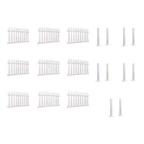 Mod Fence Mod Picket 54 White Picket Fence Starter Kit With 9 Fence