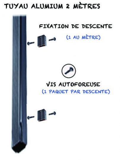 Fixation descente aluminium noir sablé 2100 Brico Toiture