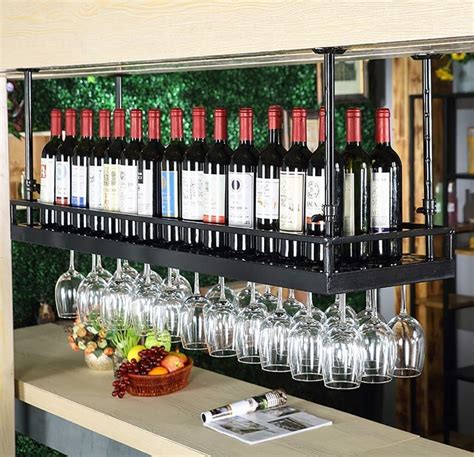 European Wine Rack Hanging Wine Glass Rack Upside Down Wine Rack Goblet Rack Bar Wine Rack