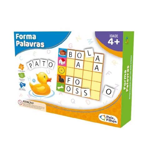 Jogo Pedagógico 4 Anos - Jogo Pedagógico Formando Palavras 168 Peças para Crianças a partir de 4 ...