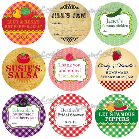 Colorful Adhesive Canning Jar Labels Custom Canning Jar Labels