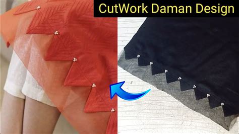 Cut Work V Shaped Daman Design Cutwork Daman Design Making With