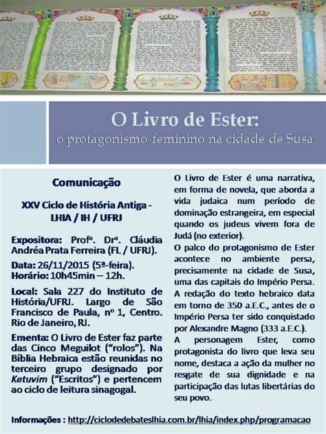 Estudos Bíblicos O Livro de Ester o protagonismo feminino na cidade