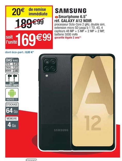 Promo Smartphone Galaxy A Noir Samsung Chez Cora Icatalogue Fr