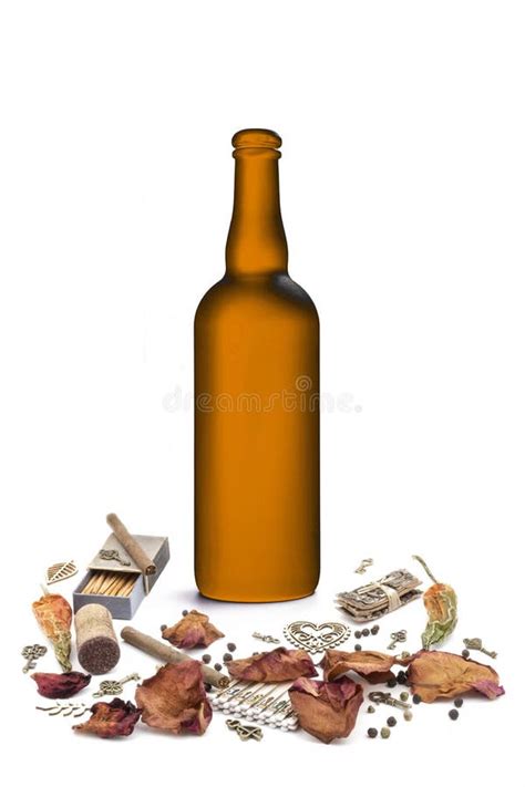 Matte orange wine bottle stock photo. Image of clipping - 253757756