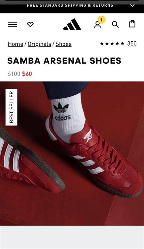 Samba Arsenal Shoes 40 Off On Adidas’s Website R Gunners