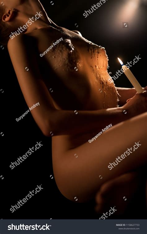 Naked Woman Candle Dark Low Angle Stock Photo 1158627733 Shutterstock