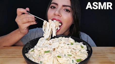 ASMR COMIDA MACARRÃO CAMARÃO MUKBANG SONS DE MASTIGAÇÃO YouTube