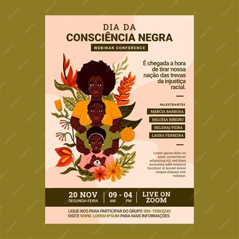 Cartaz Para Consciência Negra - Modelo de pôster vertical plano para celebração do dia da consciência ...