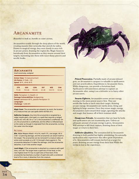 Monster A Day Hi Res Monster Pages In 2020 Dnd 5e Homebrew Dungeons