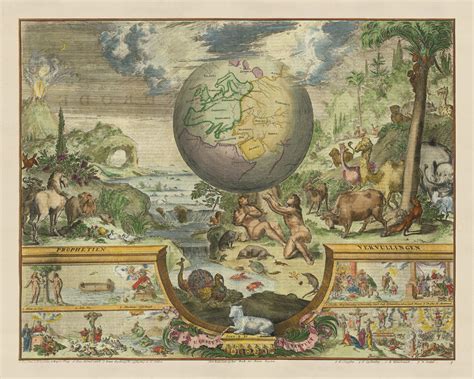 Old Illustration of the Garden of Eden, 1687: Romeyn De Hooghe's Map o ...