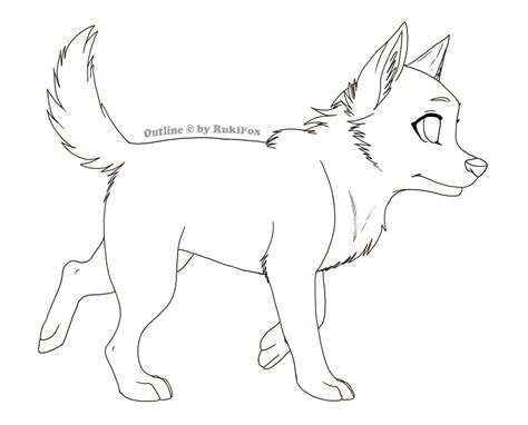 Anime Wolf Drawing Outline