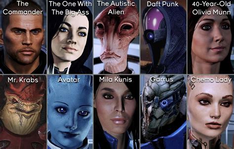 Mass Effect Characters With Crude Descriptions Imgur