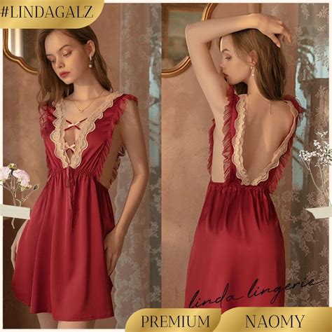 Jual LindaGalz NAOMY Sexy Lingerie Big Size Jumbo 1421 Baju Tidur Wanita Dinas Malam Lingerie